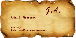 Gáll Armand névjegykártya